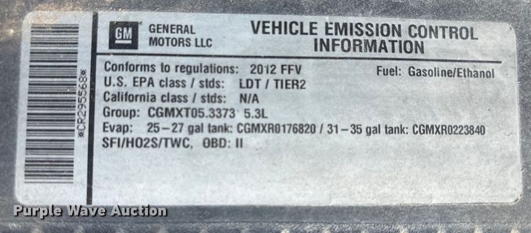 image for item DX5769 2012 Chevrolet Tahoe Police SUV