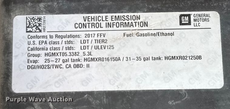 image for item DX5771 2017 Chevrolet Tahoe Police SUV