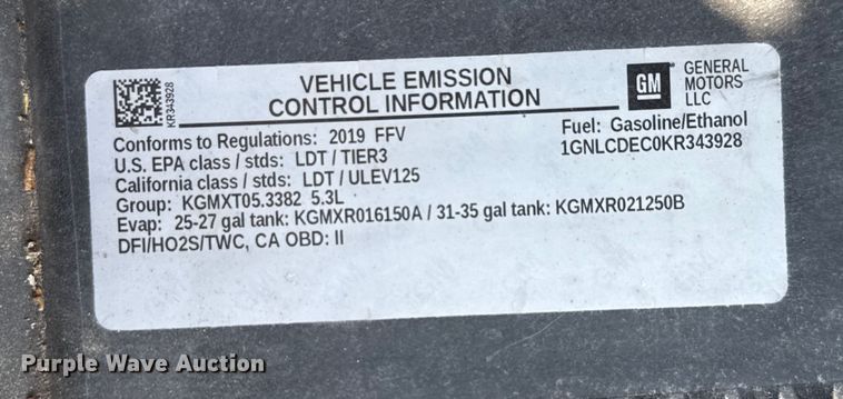 image for item DX5773 2016 Chevrolet Tahoe Police SUV