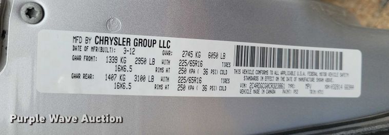 image for item DX6469 2012 Dodge Grand Caravan van