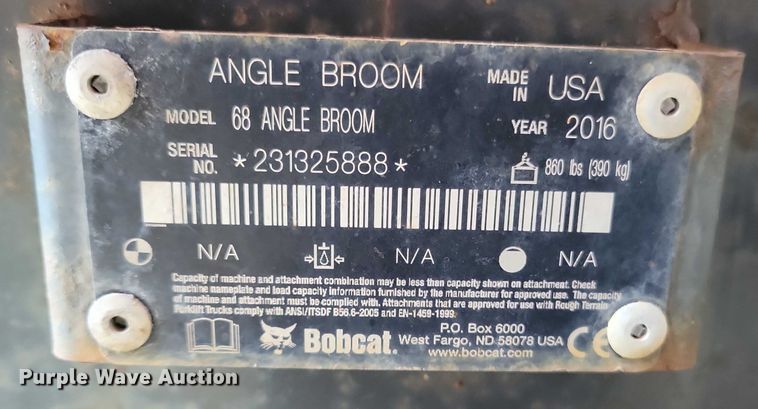 image for item DX7320 2016 Bobcat  skid steer broom