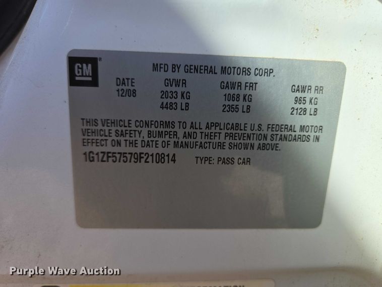 image for item DY1421 2009 Chevrolet Malibu 