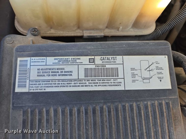 image for item DY1444 2003 Chevrolet Silverado 2500HD Ext. Cab pickup truck