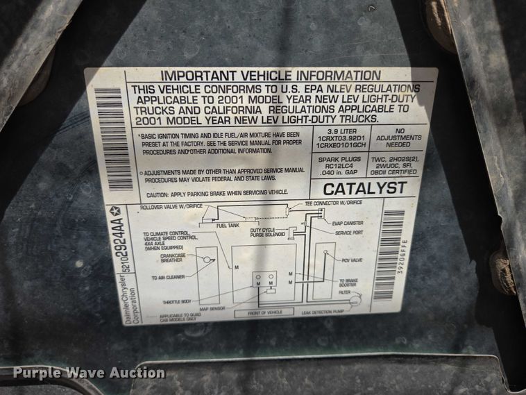 image for item DY1445 2001 Dodge Dakota pickup truck