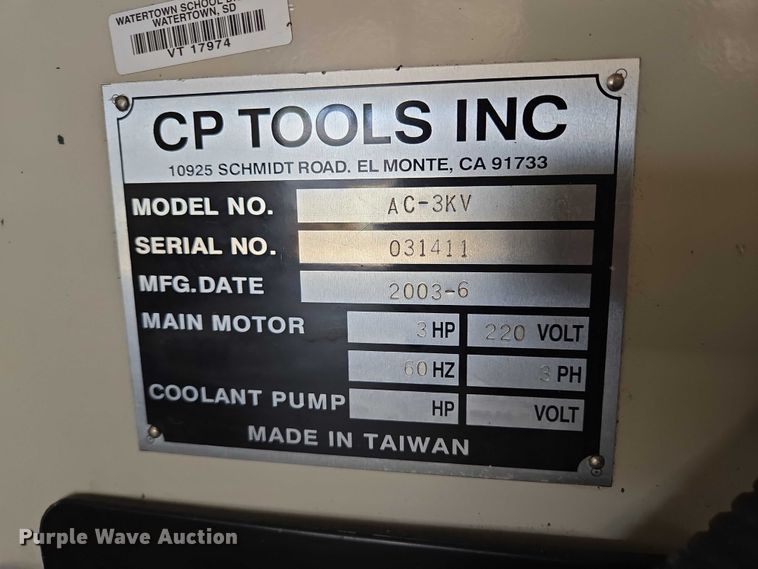 image for item DY1453 CP Tools Inc AC-3KV Accupath milling machine