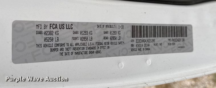 image for item DY8297 2018 Dodge Charger Police 