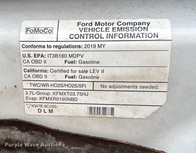 image for item DY8298 2019 Ford Transit 150 van