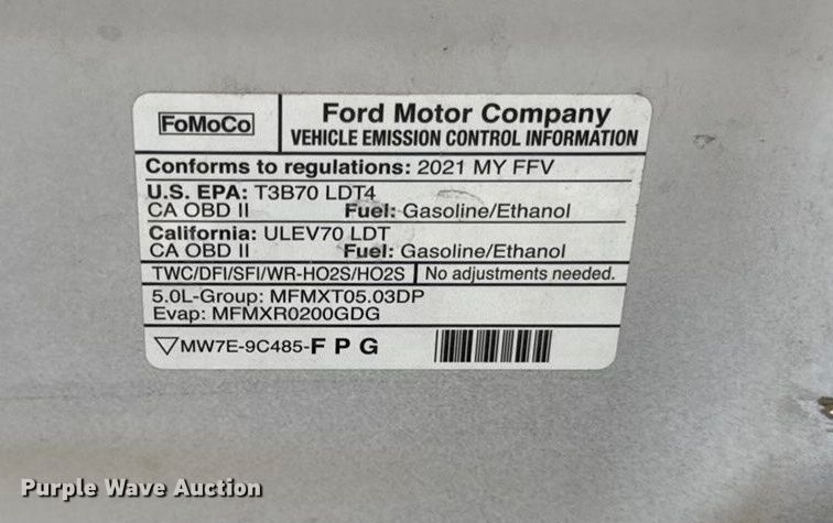 image for item DY8299 2021 Ford F150 XL SuperCrew pickup truck