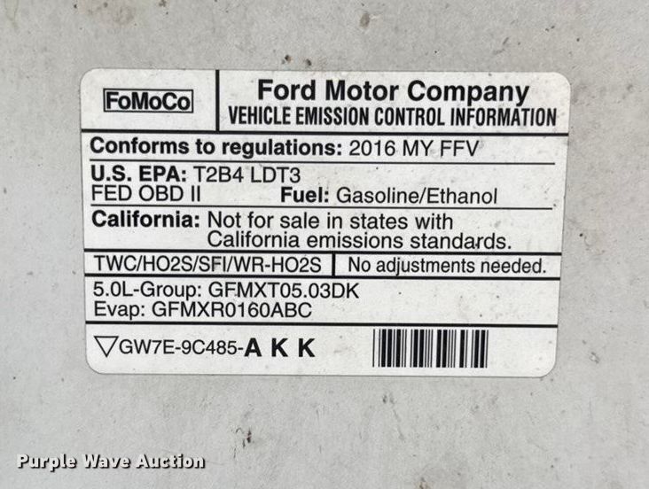 image for item DY8301 2016 Ford F150 XLT SuperCrew pickup truck