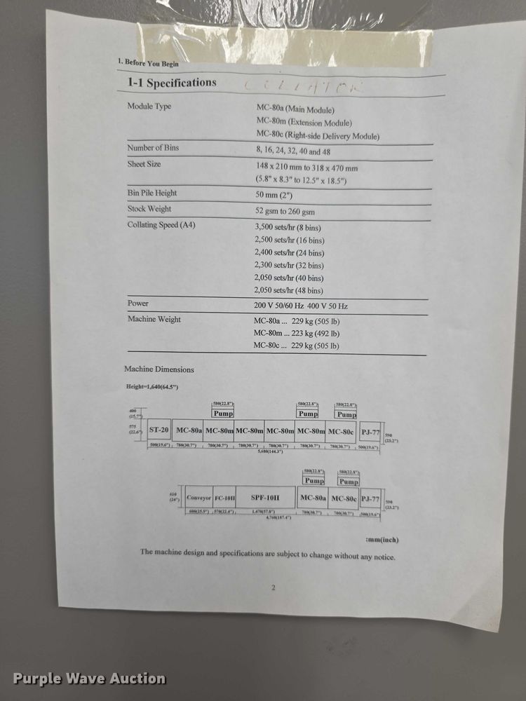 image for item DZ6423 Horizon FC11 collator/stitcher/trimmer
