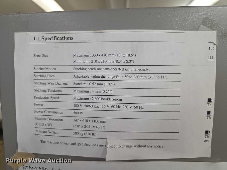 image for item DZ6423 Horizon FC11 collator/stitcher/trimmer
