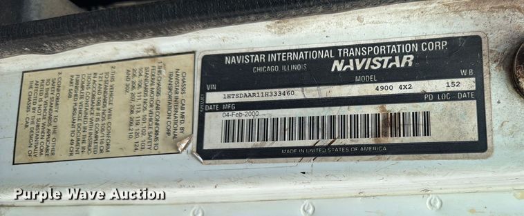 image for item EA1971 2001 International 4900 dump truck