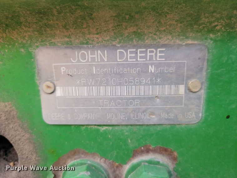 image for item EA2663 2001 John Deere 7210 MFWD tractor