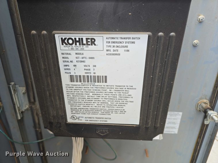 image for item EB1114 Kohler Powersystems 80 generator