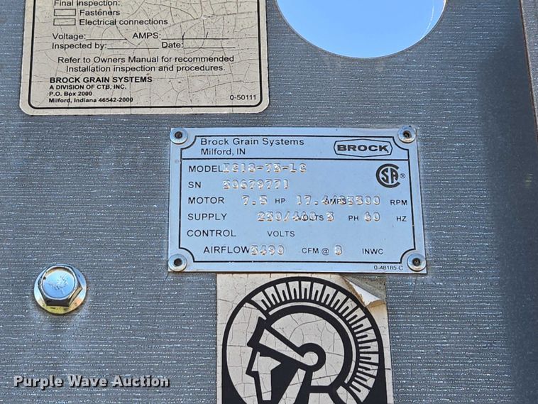 image for item EB1126 Brock Grain Systems HE18-73-LC grain dryer