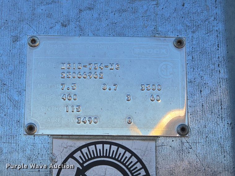 image for item EB1127 Brock Grain Systems HC18-734-WC grain dryer