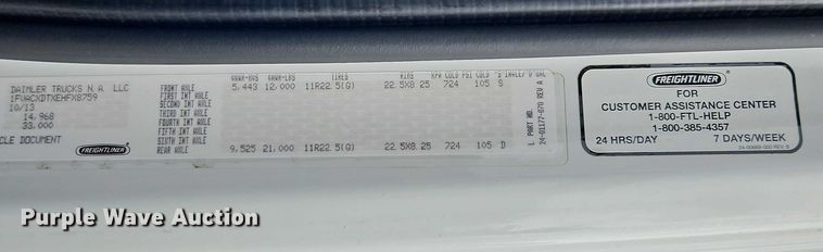 image for item EB8375 2014 Freightliner M2 street sweeper truck