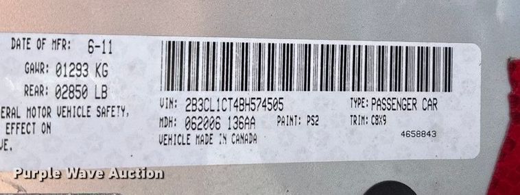 image for item ED2309 2011 Dodge Charger Police 