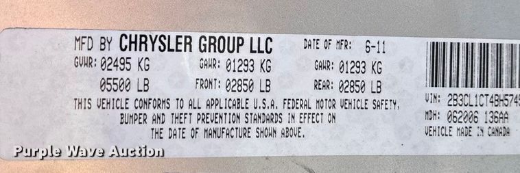 image for item ED2309 2011 Dodge Charger Police 