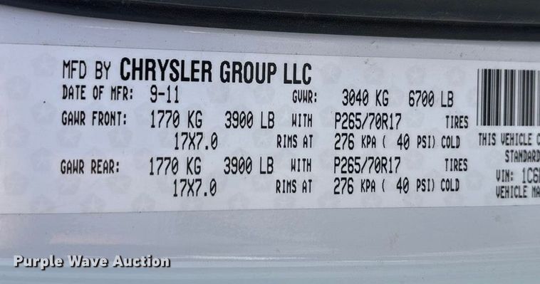 image for item ED2314 2012 Dodge Ram 1500 SLT Quad Cab pickup truck