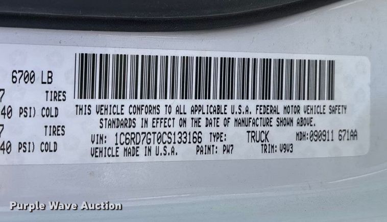 image for item ED2314 2012 Dodge Ram 1500 SLT Quad Cab pickup truck