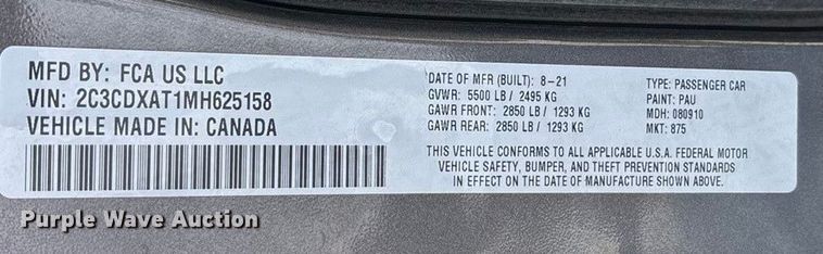 image for item ED2321 2021 Dodge Charger Police 