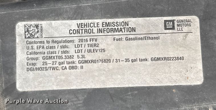 image for item ED5823 2016 Chevrolet Tahoe Police SUV