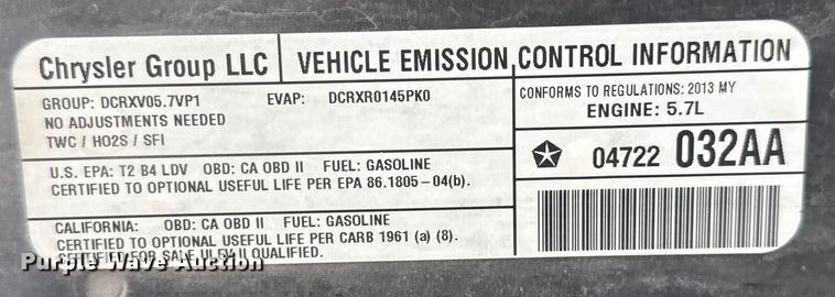 image for item ED5826 2013 Dodge Charger Police 