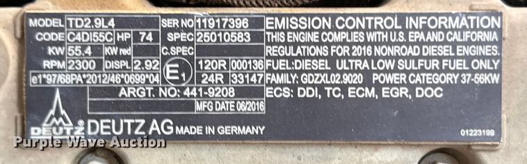 image for item ED5828 2016 Caterpillar TH255C telehandler