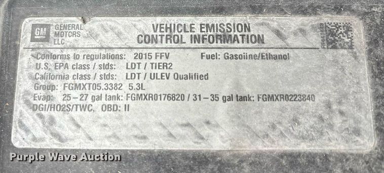 image for item ED5831 2015 Chevrolet Tahoe Police SUV