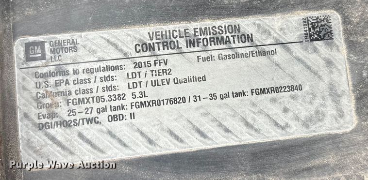 image for item ED5832 2015 Chevrolet Tahoe Police SUV