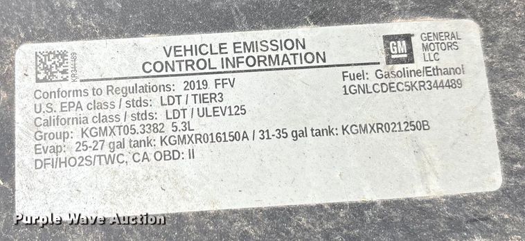 image for item ED5833 2016 Chevrolet Tahoe Police SUV