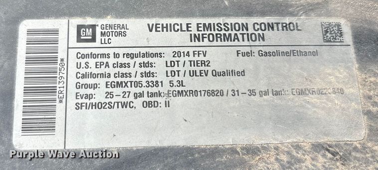 image for item ED5837 2014 Chevrolet Tahoe Police SUV