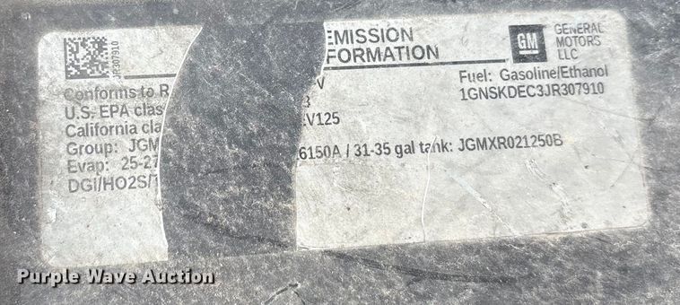 image for item ED5838 2018 Chevrolet Tahoe Police SUV