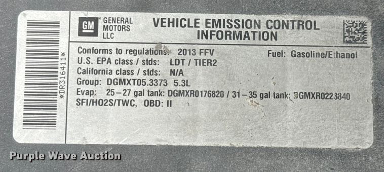 image for item ED5844 2013 Chevrolet Tahoe Police SUV