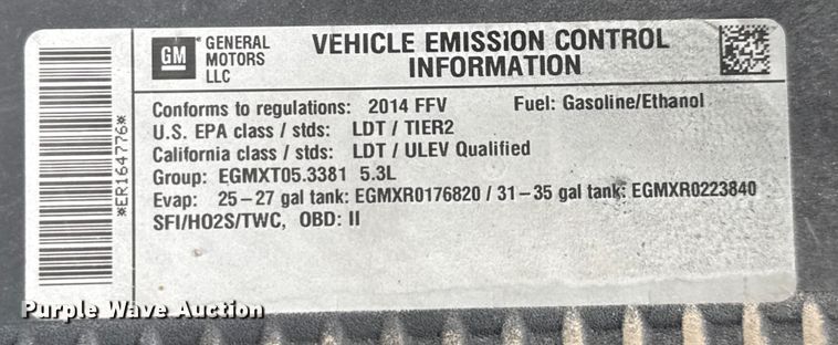 image for item ED5846 2014 Chevrolet Tahoe Police SUV