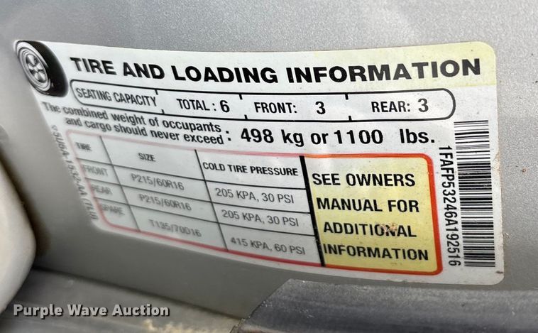 image for item EE4115 2006 Ford Taurus 