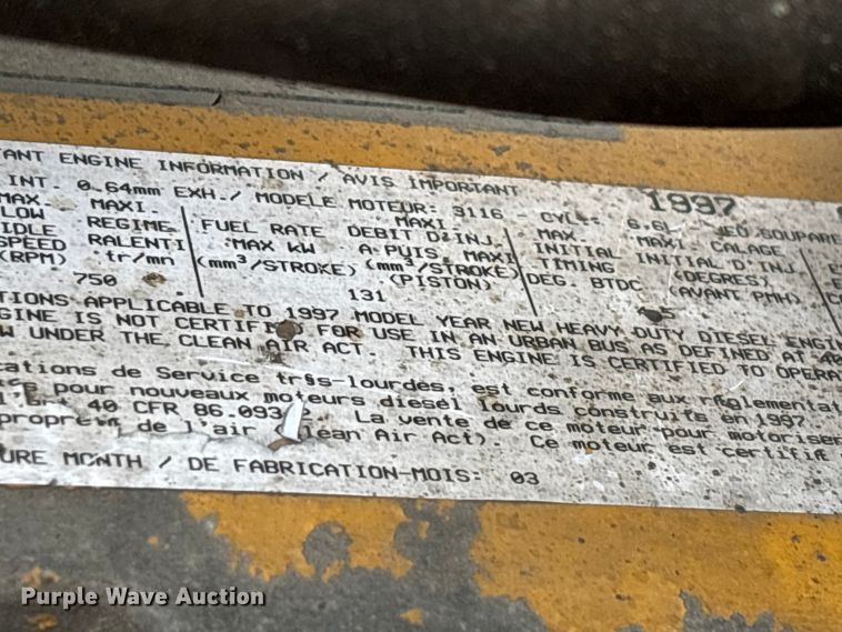 image for item EJ7684 1997 Chevrolet C7500 dump truck