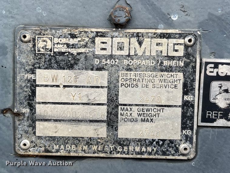 image for item EJ7690 1988 Bomag BW 120 AD-2 double drum vibratory roller