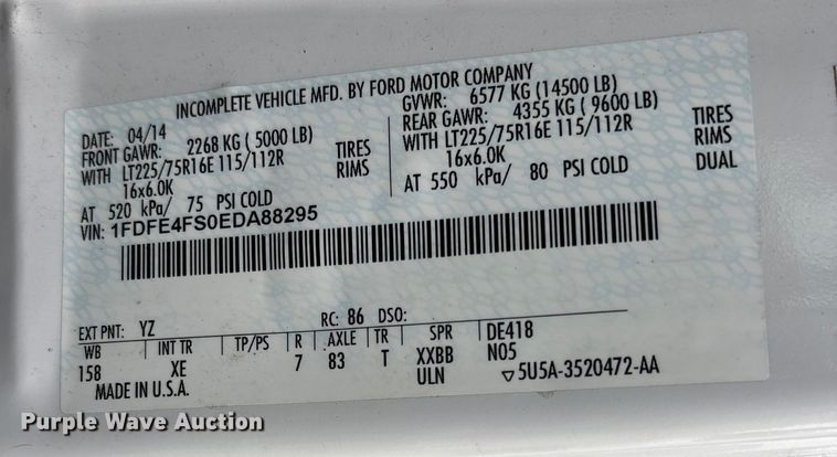 image for item EJ7697 2014 Ford E450 shuttle bus