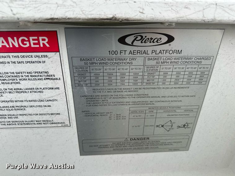 image for item EL0031 2005 Pierce Dash aerial platform fire truck