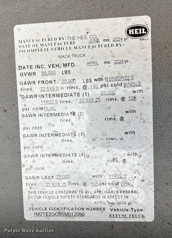 image for item EM6123 2025 Mack TerraPro refuse truck