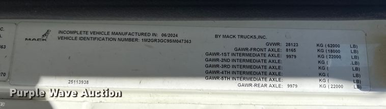 image for item EM6126 2025 Mack Granite roll-off container truck