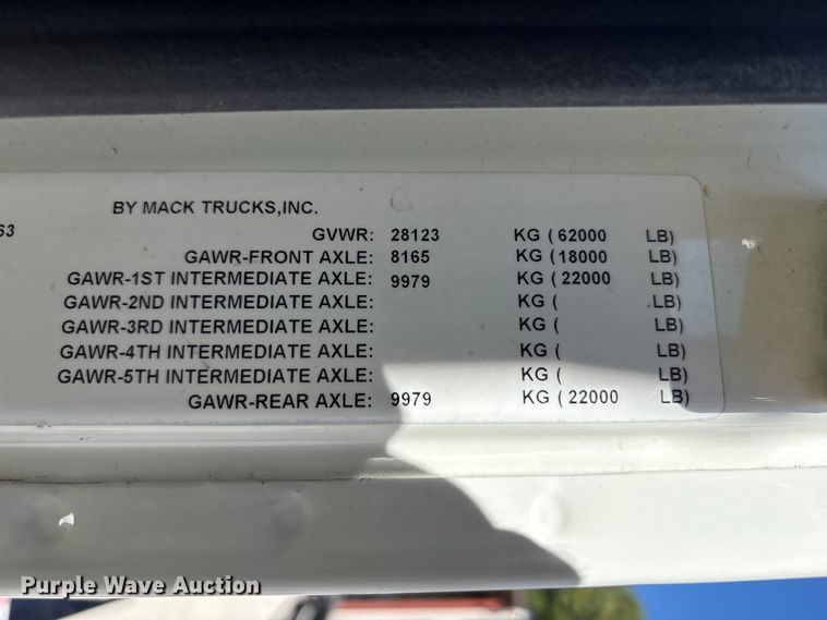 image for item EM6126 2025 Mack Granite roll-off container truck