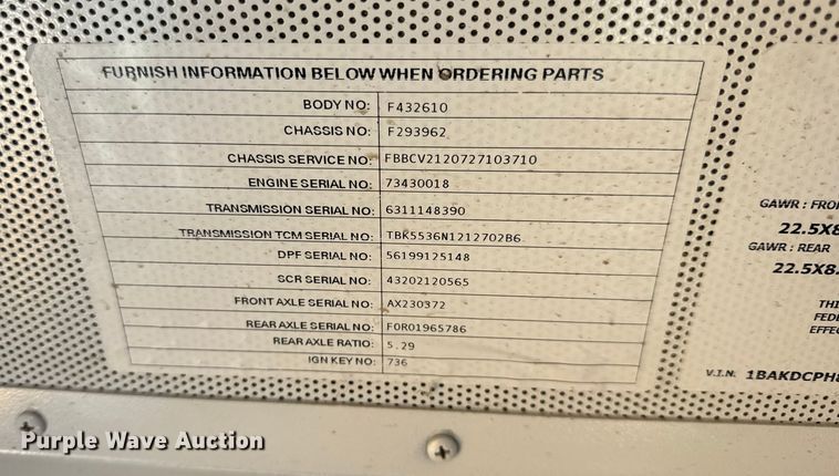 image for item EN0570 2013 Blue Bird Vision school bus