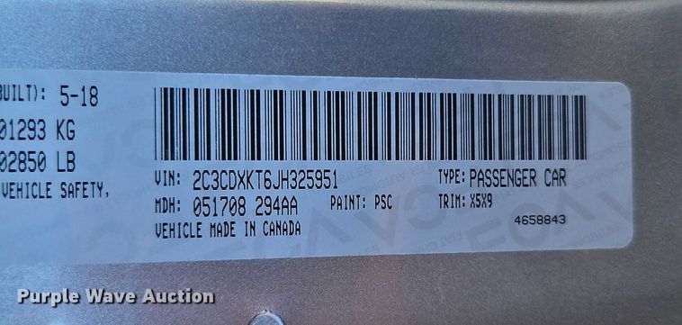 image for item EO4729 2018 Dodge Charger Police 