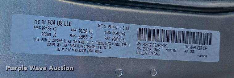 image for item EO4729 2018 Dodge Charger Police 