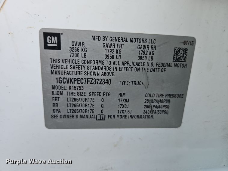 image for item EO4738 2015 Chevrolet Silverado 1500 Double Cab pickup truck