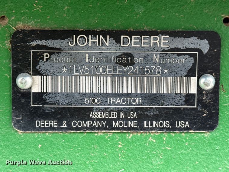 image for item EP0709 2014 John Deere 5100E MFWD tractor