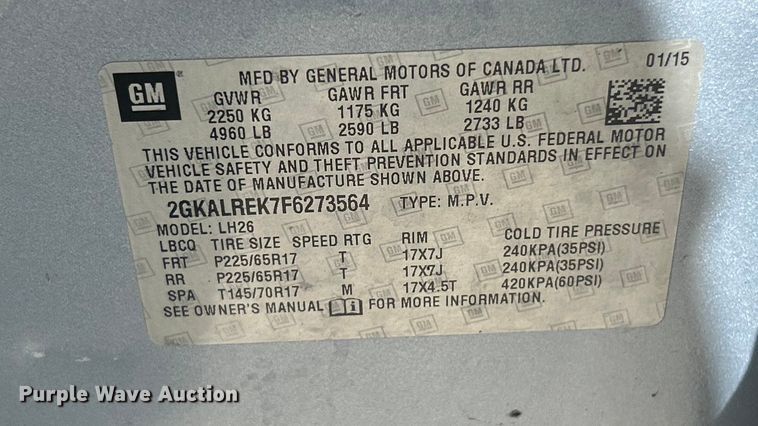 image for item ET3284 2015 GMC Terrain SLE SUV